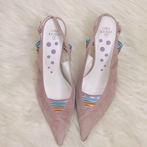 Luisa D’orio pink mule sandals